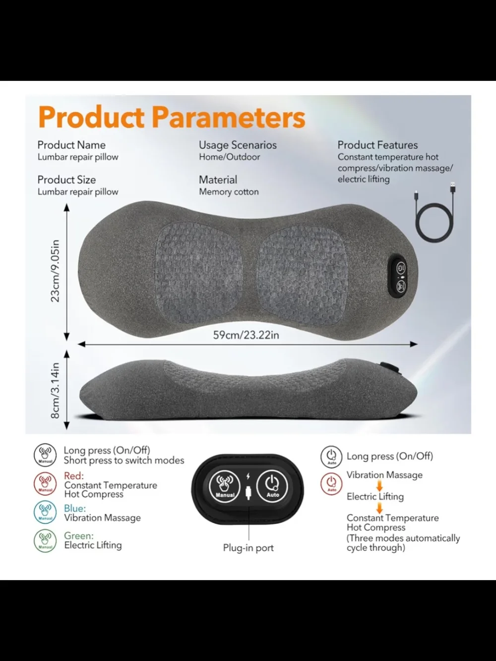 Triple Fusion Back Massager with Heat And Deep Tissue Massage